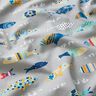 Cotton Cretonne abstract fish – silk grey,  thumbnail number 2