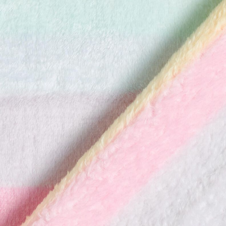 Cosy Fleece Pastel rainbow stripes – light yellow/pink,  image number 4