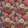 Decor Fabric Tapestry Fabric large flowers – black/red,  thumbnail number 1