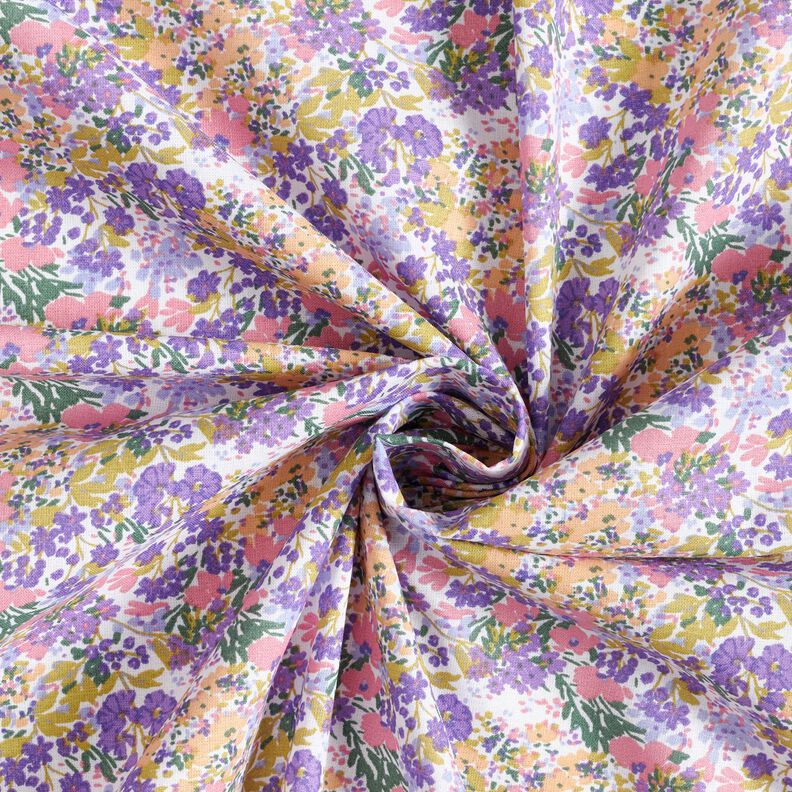 Cotton Cretonne sea of flowers – white/lavender,  image number 3