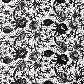 Lace with sequins and scalloped edge – black, 