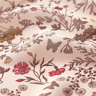 Flowers & butterflies chiffon – rosé, 