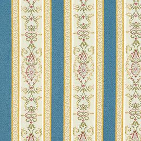 Biedermeier Stripes Jacquard Furnishing Fabric – cream/blue, 