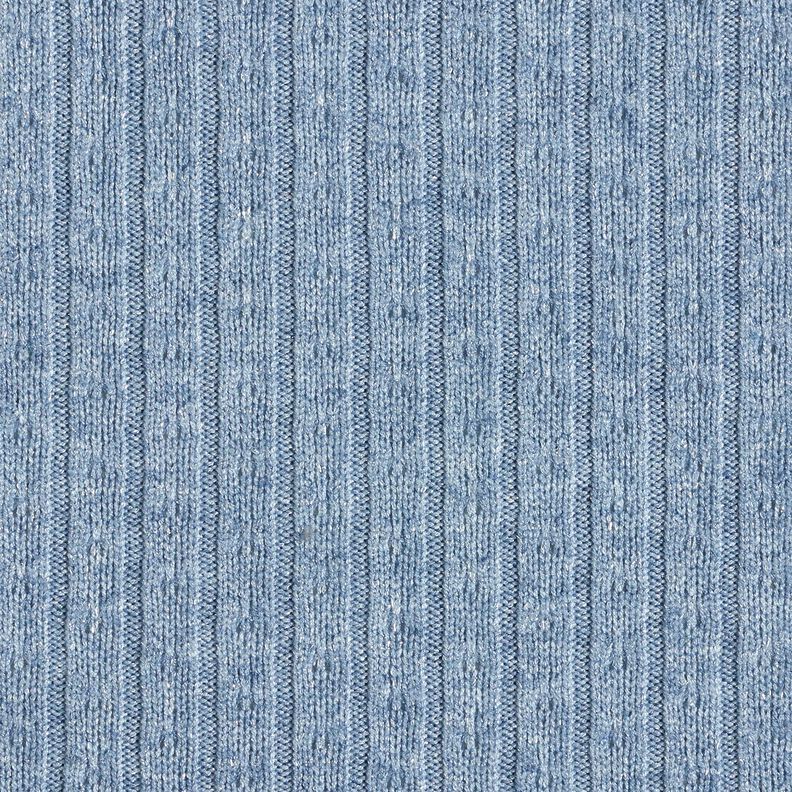 Knit Fabric Ajour elegant glitter stripes – light blue,  image number 1