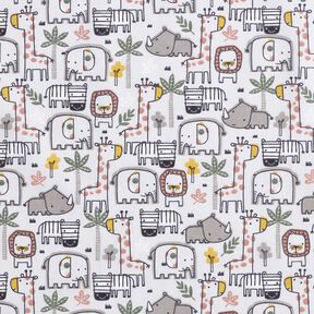 Cotton Cretonne small wild animals – silver grey, 
