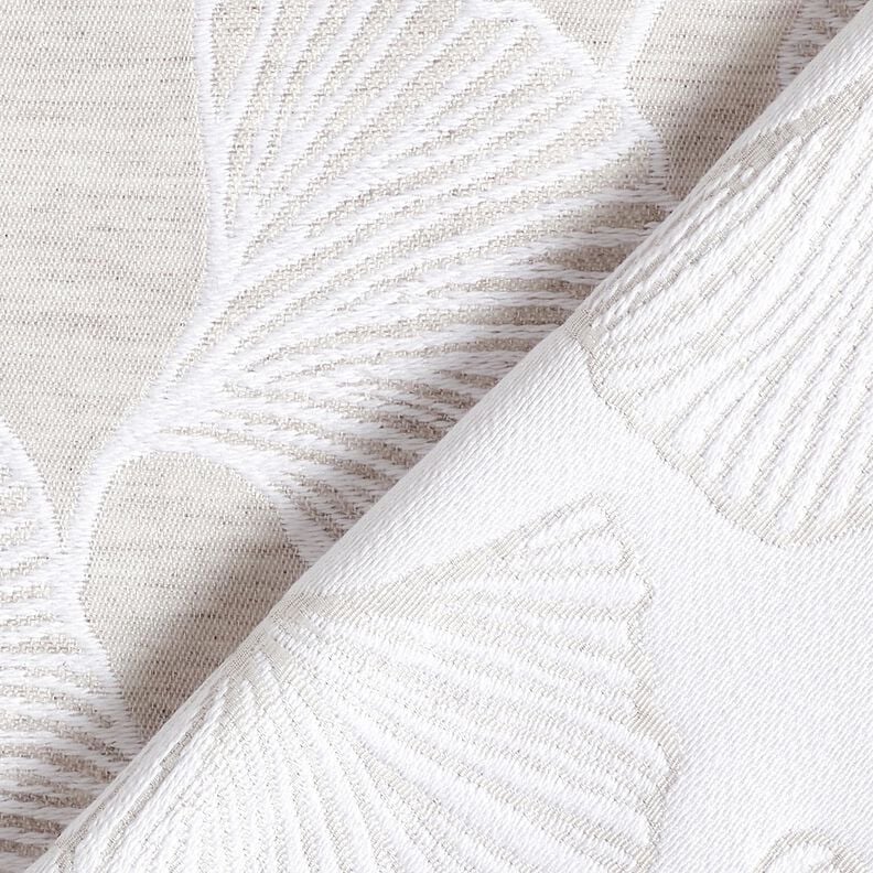 Decor Fabric Jacquard large ginkgo – misty grey/ivory,  image number 4