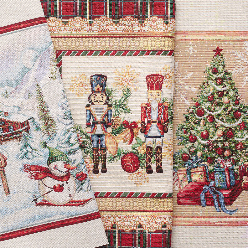 Decorative Panel Tapestry Fabric Fir Tree – carmine/light beige, image number 5