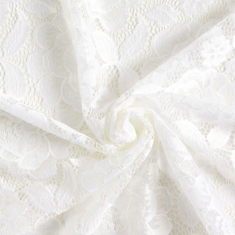 Stretch Lace Blossoms and leaves – offwhite,  image number 4