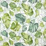 Decorative fabric Canvas Large monstera leaves – white/grass green,  thumbnail number 1