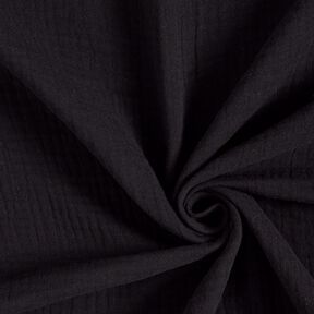 Triple-Layer Cotton Muslin Plain – black, 