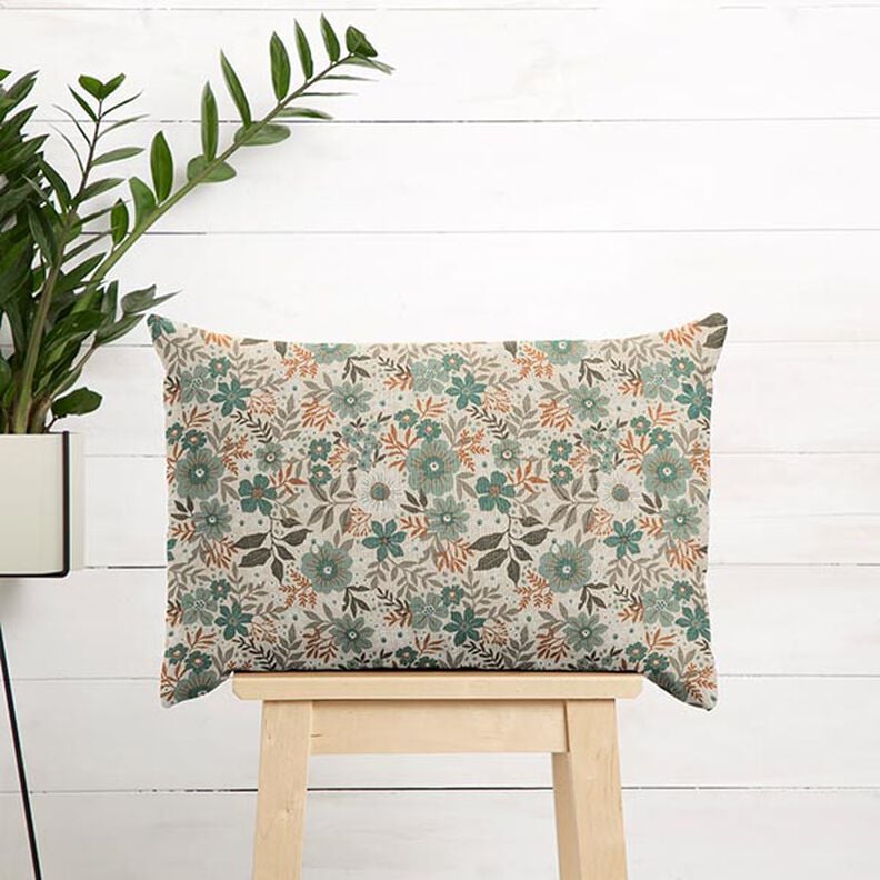 Decorative fabric, half Panama, Flower Meadow – reed/natural, image number 7