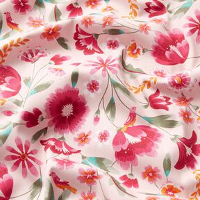Decor Fabric Cotton Twill spring flowers – rosé/raspberry, 