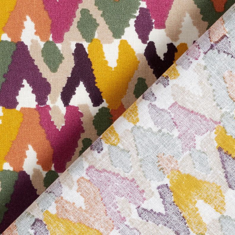 Cotton Cretonne Ethnic Print – berry/mustard, image number 4