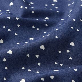 Chambray little hearts – navy blue/offwhite, 