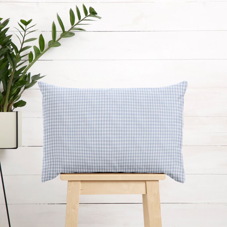 Cotton Vichy check 0,5 cm – light wash denim blue/white,  image number 6