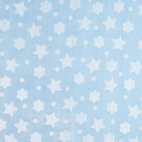 Cosy Fleece Stars and Flowers – light blue, 