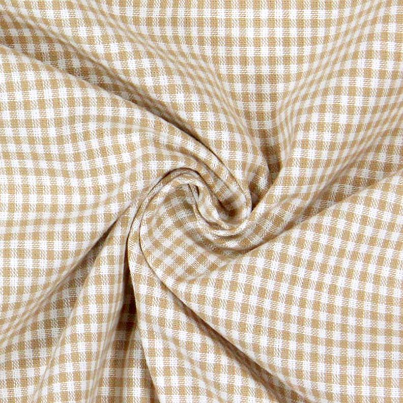 Cotton Vichy - 0,2 cm – light brown,  image number 2
