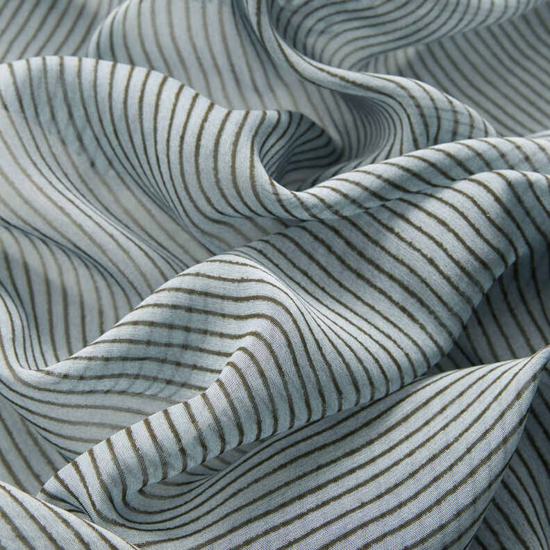 Narrow stripes silk chiffon – light blue/dark grey,  image number 6