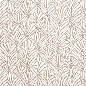 Coated Cotton abstract palm fronds &ndash; taupe/ivory, 