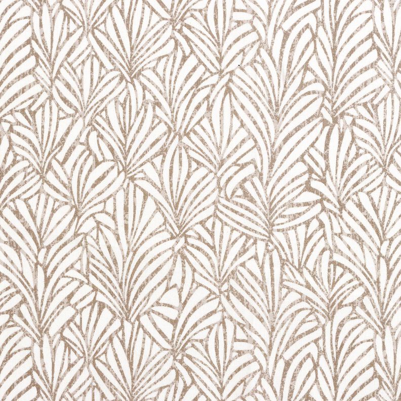 Coated Cotton abstract palm fronds &ndash; taupe/ivory,  image number 1