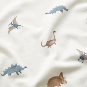 GOTS Cotton Jersey happy dinosaurs Digital Print – ivory, 