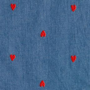Chambray  – denim blue/fire red, 