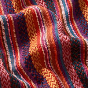 Decor Fabric Jacquard Chevron stripes – carmine/green, 