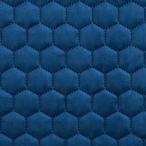 Upholstery Fabric Velvet Honeycomb Quilt – navy blue, 