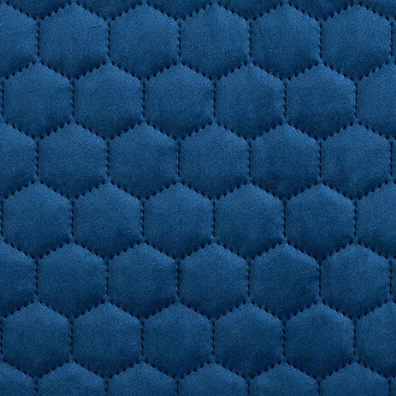 Upholstery Fabric Velvet Honeycomb Quilt – navy blue,  image number 1