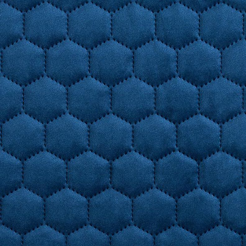 Upholstery Fabric Velvet Honeycomb Quilt – navy blue,  image number 1