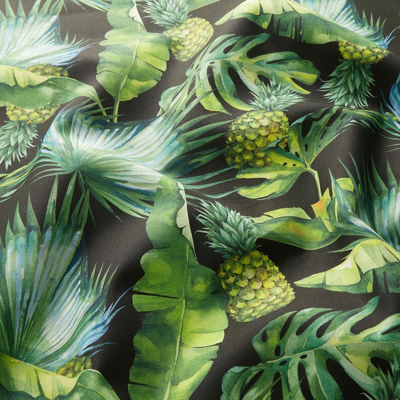 Outdoor Fabric Canvas Pineapple – grass green/black,  image number 2