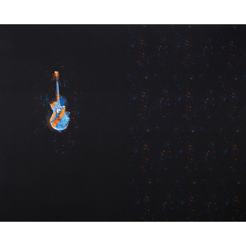 Cotton Jersey Panel Guitar | Glitzerpüppi – black/orange,  image number 5