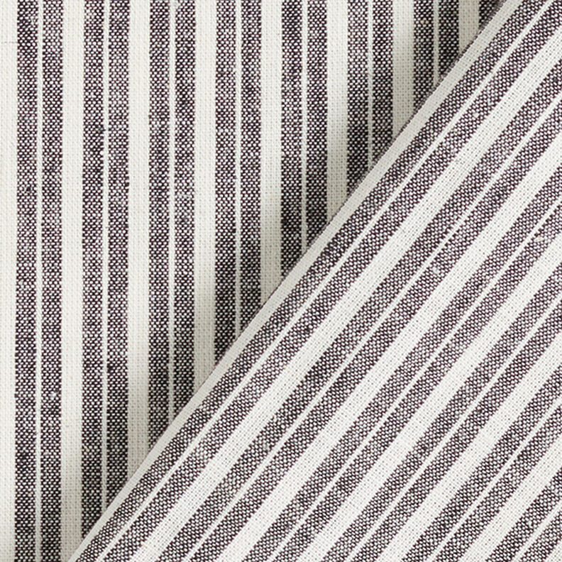 Linen Cotton Blend Wide Stripes – black/offwhite,  image number 4