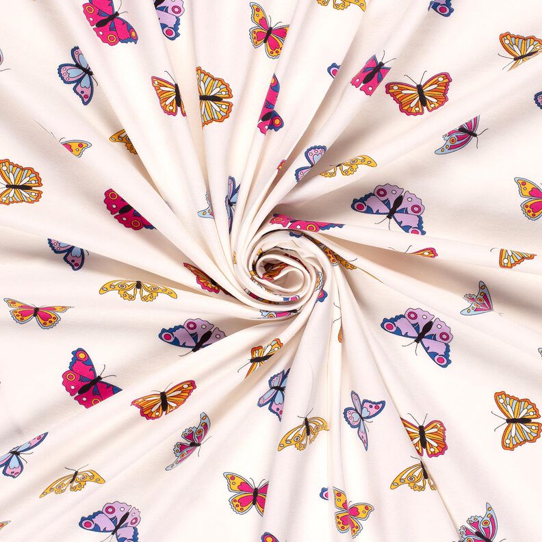 Cotton Jersey colourful butterfly – offwhite,  image number 3