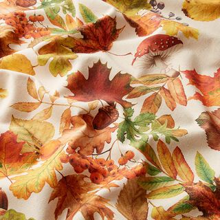 Decorative fabric, half Panama autumn leaves, recycled – natural, 