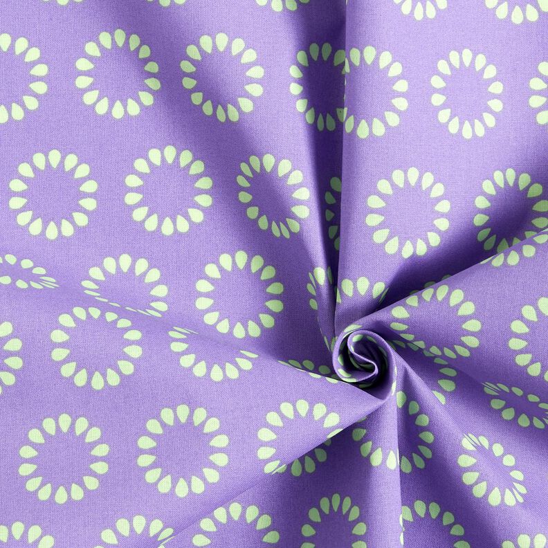 Coated Cotton Colourful Circles – lavender/May green, image number 3