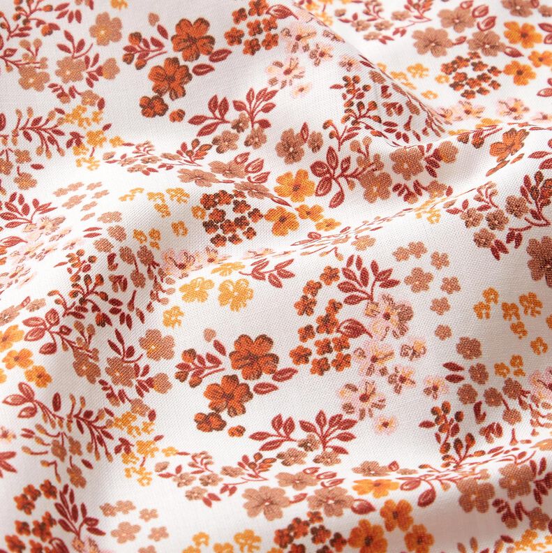 Millefleurs cotton voile – white/copper,  image number 2