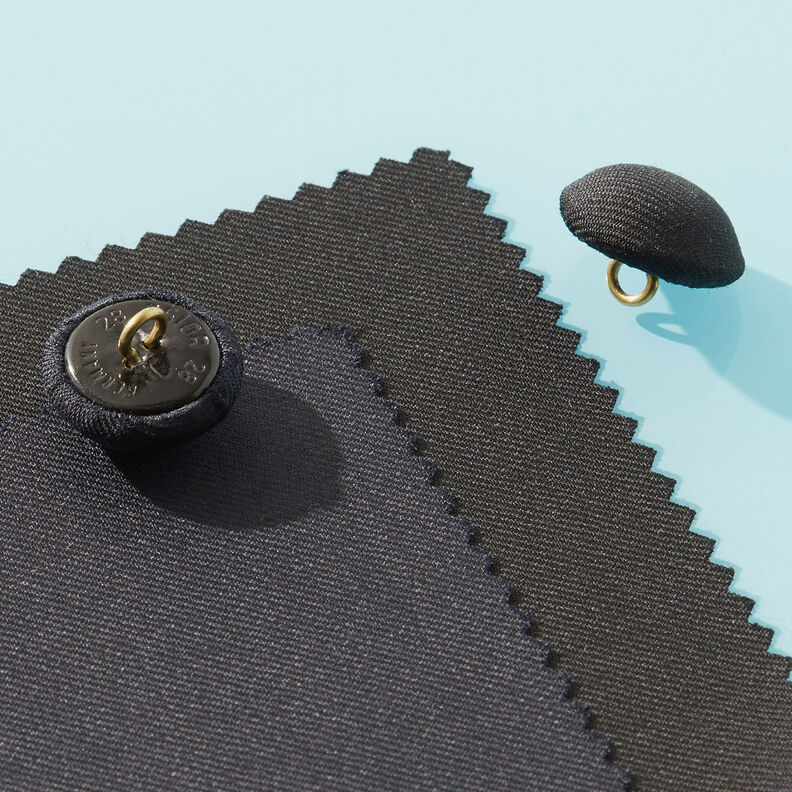 Covered Gloss Semi – Sphere button – black,  image number 2