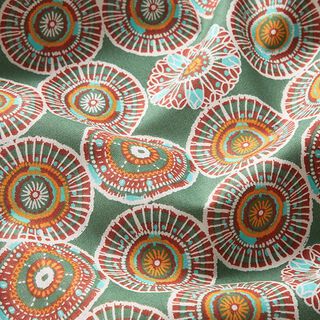 Cotton Cretonne ethnic circles – green, 