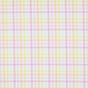 Seersucker Cotton Blend colourful check – white/pastel violet, 