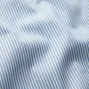 Narrow stripes stretch shirt fabric – white/light blue, 