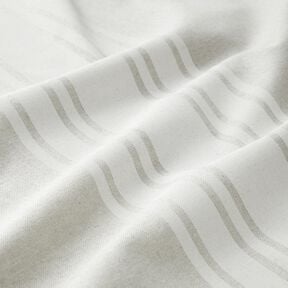 Decor Fabric Panama Block Stripes – carmine/misty grey, 