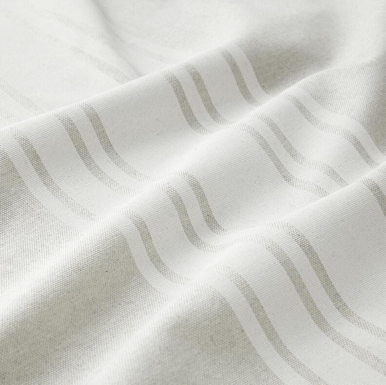Decor Fabric Panama Block Stripes – carmine/misty grey, image number 2