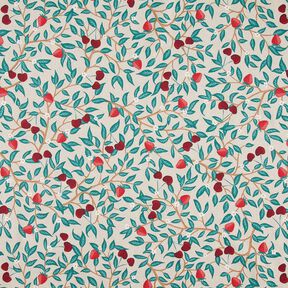 Decor Fabric Half Panama sweet fruits – natural/petrol, 