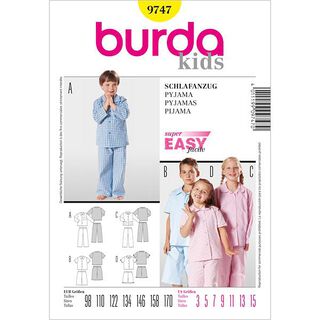 Children's Pyjamas, Burda 9747, 