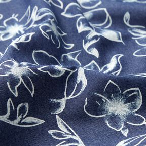 Chambray Summer flowers – navy blue/offwhite, 