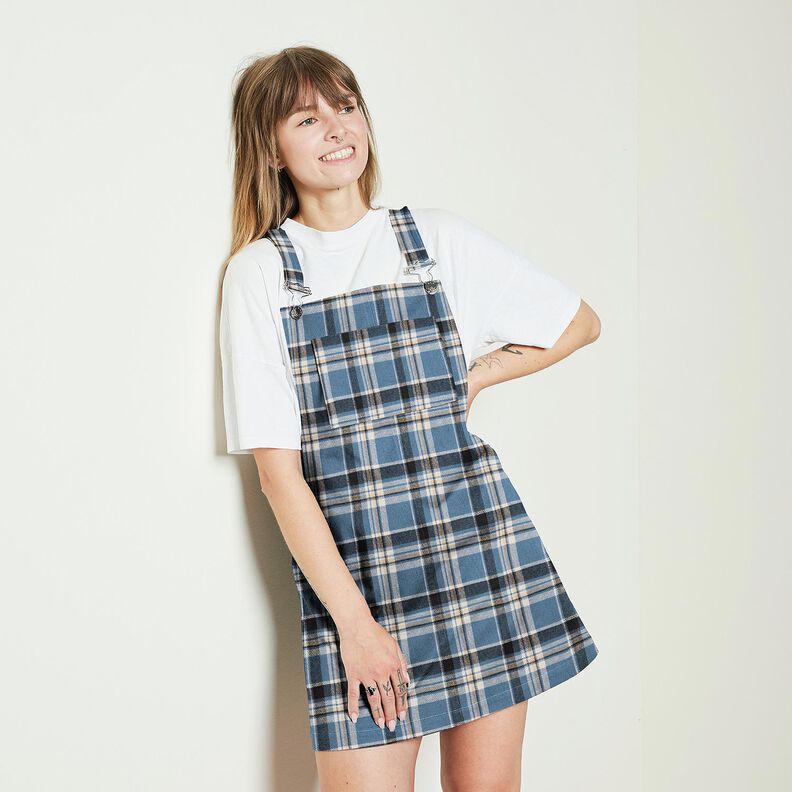 Cotton Flannel checked – denim blue/black,  image number 5