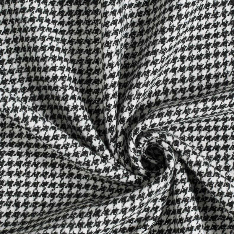 Coat Fabric Wool Blend Glitter houndstooth – black/offwhite, image number 3