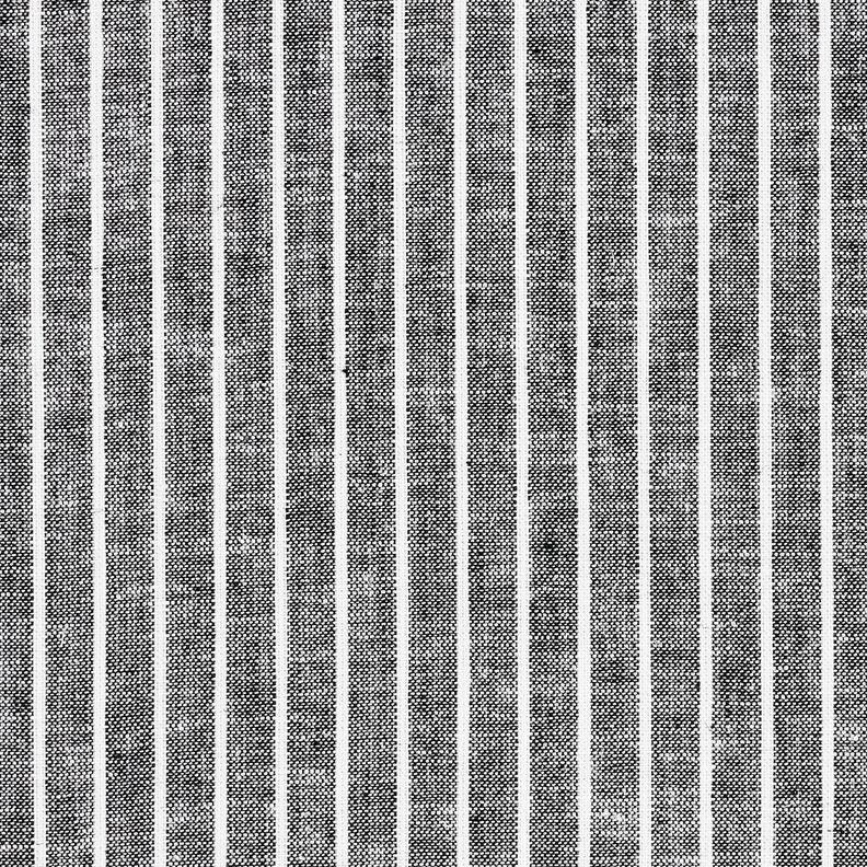 Linen Cotton Blend broad stripes – black/white,  image number 1