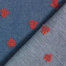 Chambray cross stitch hearts – denim blue,  thumbnail number 4